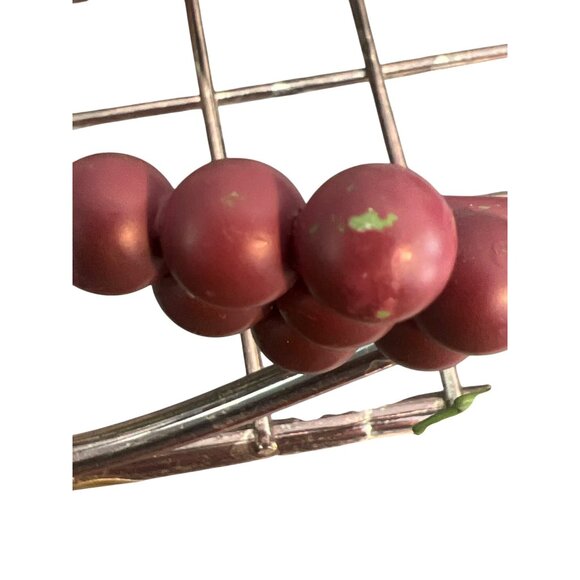 Grape Vine Metal Napkin Holder Hinged Arm Kitchen Wine Decor Footed 8" x 8" READ - Picture 7 of 7